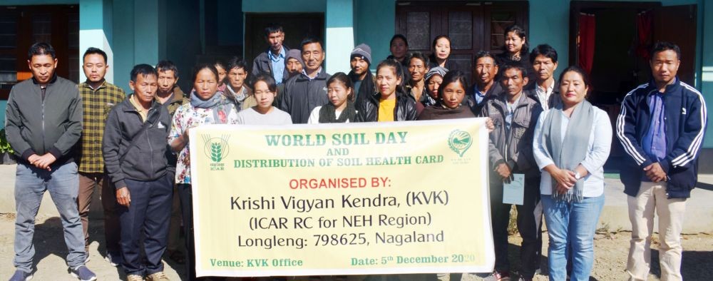 Krishi Vigyan Kendra (KVK) Longleng under ICAR Research Complex for NEH Region, Nagaland centre organized and celebrated World Soil Day on December 5 at KVK Longleng office premises. Technical Officer, R Yuimi presided the function, introduction and welcome speech was delivered by Dr Lily Ngullie, ACTO (Animal science), keynote address about importance of soil health card, soil test based nutrient recommendation and its utilization was deliberated by A. Namei. All together 32 participants from six different villages attended the programme along with KVK Official. Soil Health Card was distributed to 56 farmers during the programme. (Photo Courtesy: KVK Longleng)